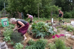 Kelley and friends at Bridge Street oasis