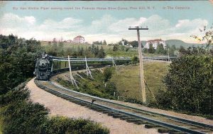 Overgrown with trees today, the engineering marvel that was the Horseshoe Curve enabled trains to make the steep ascent to Highmount